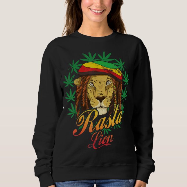 Rasta Lion Reggae Style For Reggae Music Sweatshirt (Front)