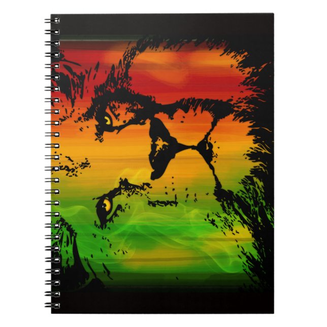 Rasta Lion Spiral Notebook (Front)