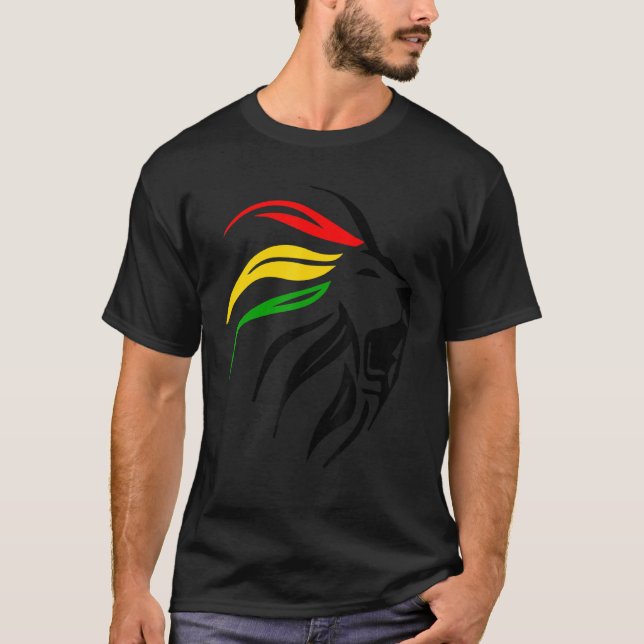 Rasta Live Up Apparel Rasta Lion Design T-Shirt (Front)