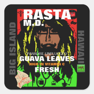 RASTA M.D. FRESH GUAVA LEAVES SQUARE STICKER