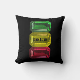 Rasta One Love in Red Yellow Green Cushion