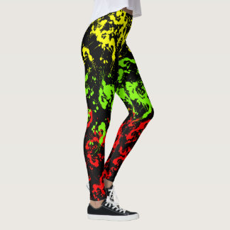 Rasta Paint Splatter Women's Leggings
