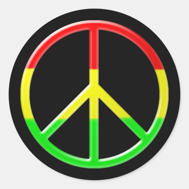 Rasta Peace Classic Round Sticker (Front)
