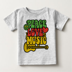 Rasta  Peace-Love-Music Baby T-Shirt