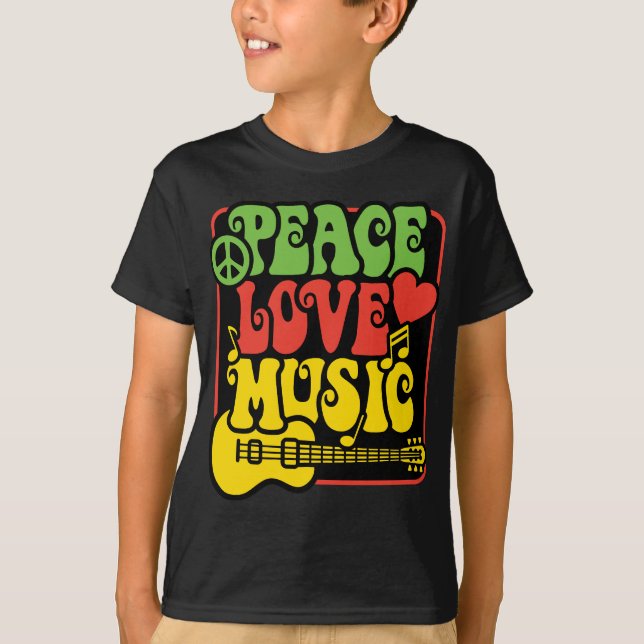 Rasta PEACE-LOVE-MUSIC T-Shirt (Front)