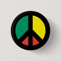 Rasta Peace Symbol Button