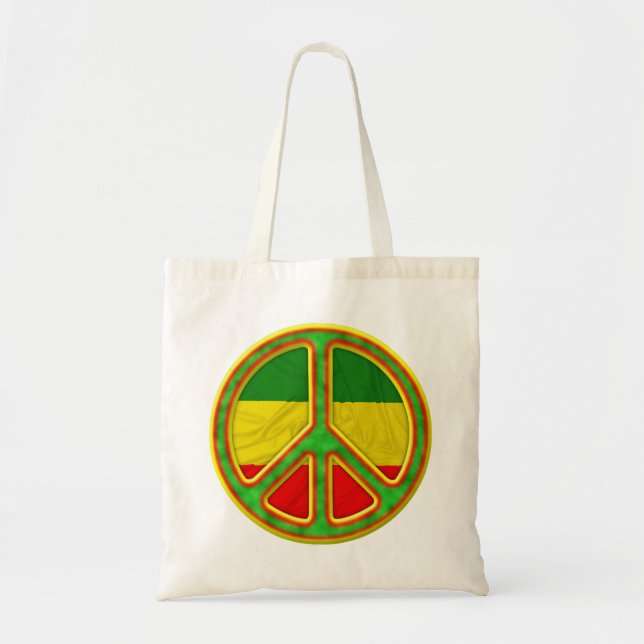 Rasta Peace Symbol Tote Bag (Front)