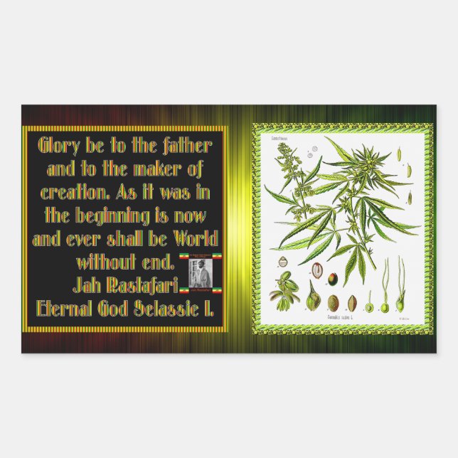 Rasta Prayer Recited before the Smoking Ceremony Rectangular Sticker (Front)
