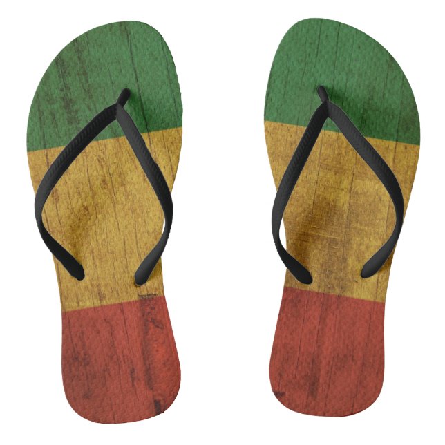 Rasta Print Flip Flops (Footbed)