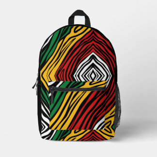 Rasta Print Zebra Printed Backpack