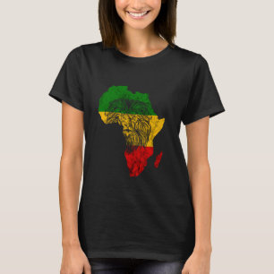 Rasta Reggae Africa Map Lion Rastafari Roots Regga T-Shirt