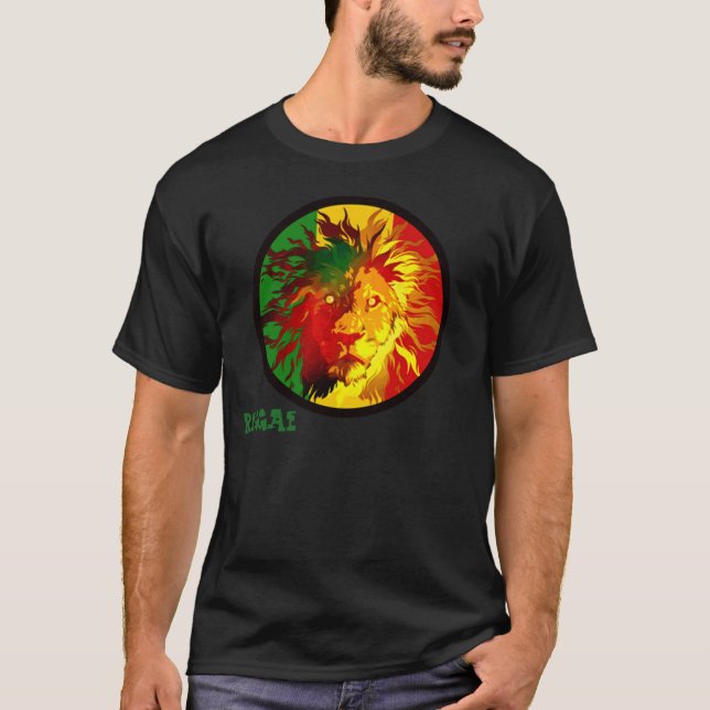 rasta reggae lion flag T-Shirt (Front)