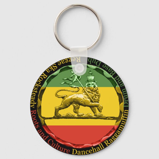 Rasta Reggae Lion Keyring (Front)