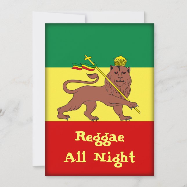 Rasta Reggae Lion of Judah Invitation (Front)