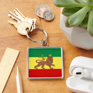 Rasta Reggae Lion of Judah Key Ring
