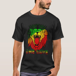 Rasta Reggae Lion Of Judah One Love Hippie Rastafa T-Shirt