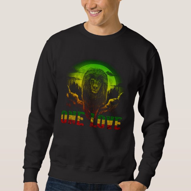 Rasta Reggae Lion Of Judah One Love Jamaica Etophi Sweatshirt (Front)