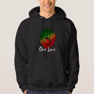 Rasta Reggae Lion Of Judah One Love Rastafarian Li Hoodie