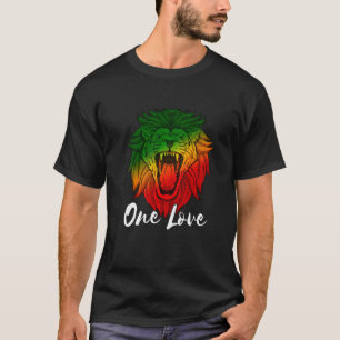 Rasta Reggae Lion Of Judah One Love Rastafarian Li T-Shirt