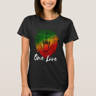 Rasta Reggae Lion Of Judah One Love Rastafarian Li T-Shirt