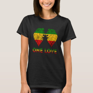 Rasta Reggae Lion Of Juddah One Love Rastafarian R T-Shirt