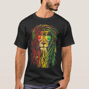 Rasta Reggae Lion Sunglass Art for Rastafarian Lov T-Shirt