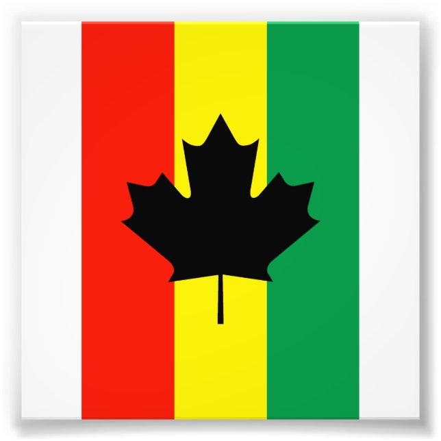 Rasta Reggae Maple Leaf Flag Photo Print (Front)