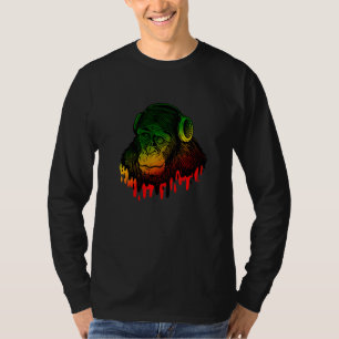 Rasta Reggae Monkey Rastafarian Hippie Jamaica Mus T-Shirt
