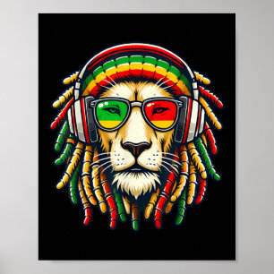 Rasta Reggae Music Lion Jamaica  Poster