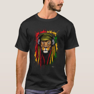 Rasta Reggae Music Lion of Judah Rastafari Pride J T-Shirt