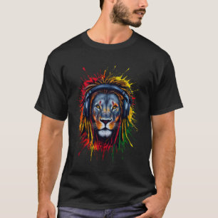 Rasta Reggae Music Lion of Judah Rastafari Pride J T-Shirt