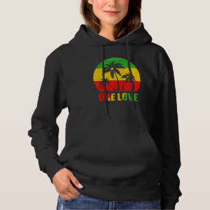 Rasta Reggae One Love Retro Vintage Sunset Jamaica Hoodie
