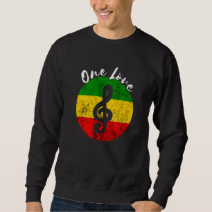 Rasta Reggae Rastafari Roots Music Note One Love H Sweatshirt