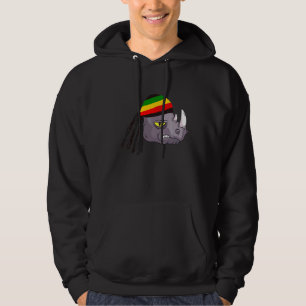 Rasta Reggae Rhino Rastafarian Roots One Love Jama Hoodie
