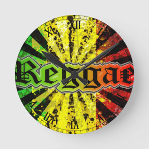 rasta reggae round clock
