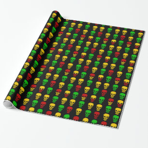 Rasta Skulls Wrapping Paper
