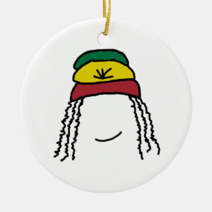 Rasta Smile Ceramic Tree Decoration