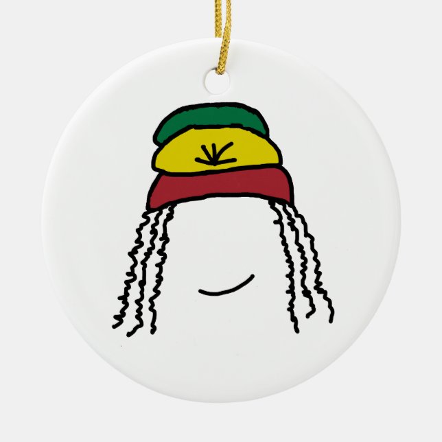 Rasta Smile Ceramic Tree Decoration (Front)