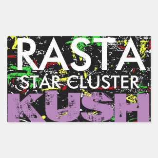 RASTA STAR CLUSTER KUSH RECTANGULAR STICKER