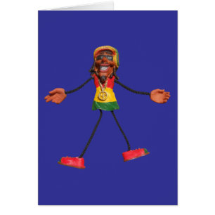 Rasta Stick Figure with Gold Peace Sign