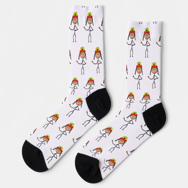 Rasta Stickwoman Socks (Left)