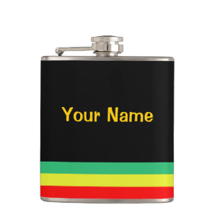 Rasta-Striped Flask