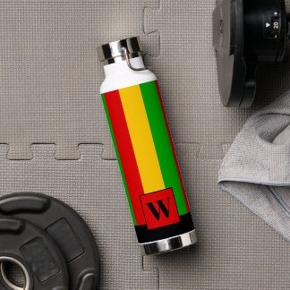Rasta Striped Monogram Reggae Water Bottle