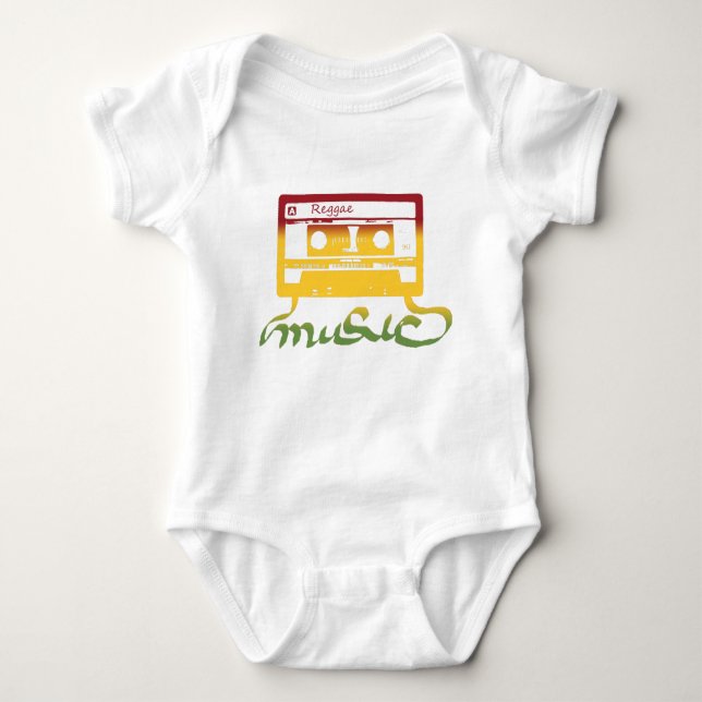 rasta tape reggae baby bodysuit (Front)