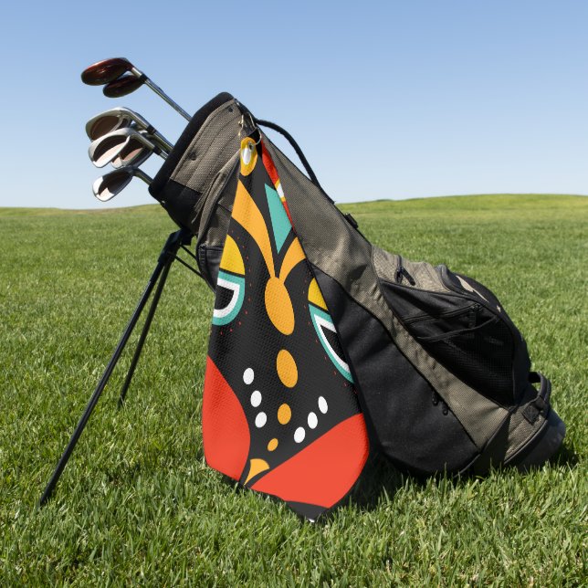 Rasta Tribal Mask Golf Towel (Green)