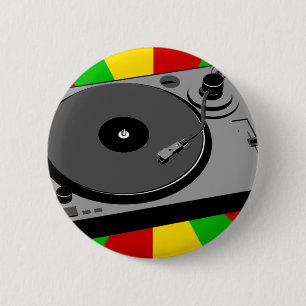 Rasta Turntable 6 Cm Round Badge