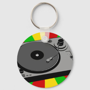 Rasta Turntable Key Ring