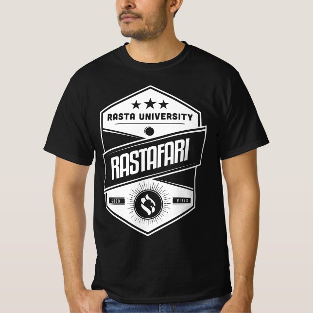 Rasta University Rastafari Good Vibes Reggae  T-Shirt (Front)