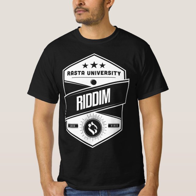 Rasta University Riddim Good Vibes Reggae  T-Shirt (Front)