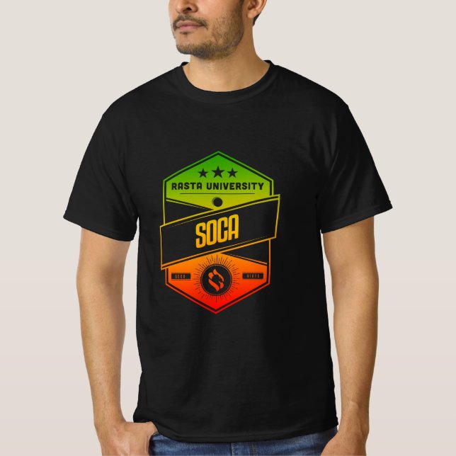 Rasta University Soca Good Vibes Rasta Reggae T-Shirt (Front)